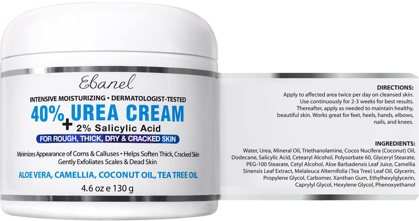 Ebanel Bundle of 2 Pack 40% Urea Cream 4.6 Oz, and Pain Relief Cream Arnica Menthol 2.28 Oz Ebanel buy supplements Au