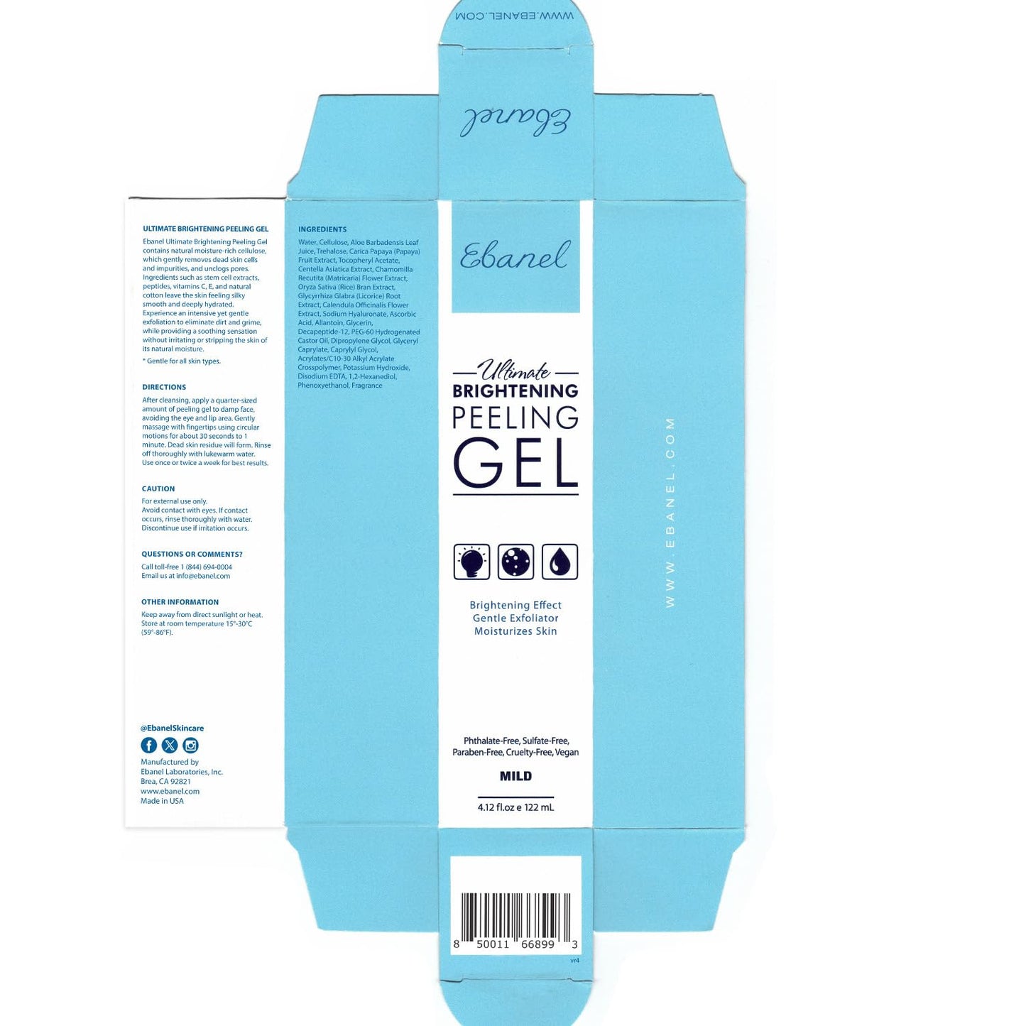 Ebanel Bundle of 2.5% Retinol Serum, Hyaluronic Acid Serum, and Exfoliating Face Scrub Peeling Gel 4.12 Oz Ebanel buy supplements Au