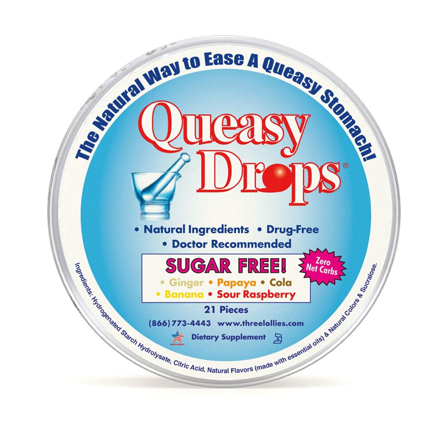 Queasy Drops Sugar Free! 21 Lozenges Three Lollies buy supplements Au