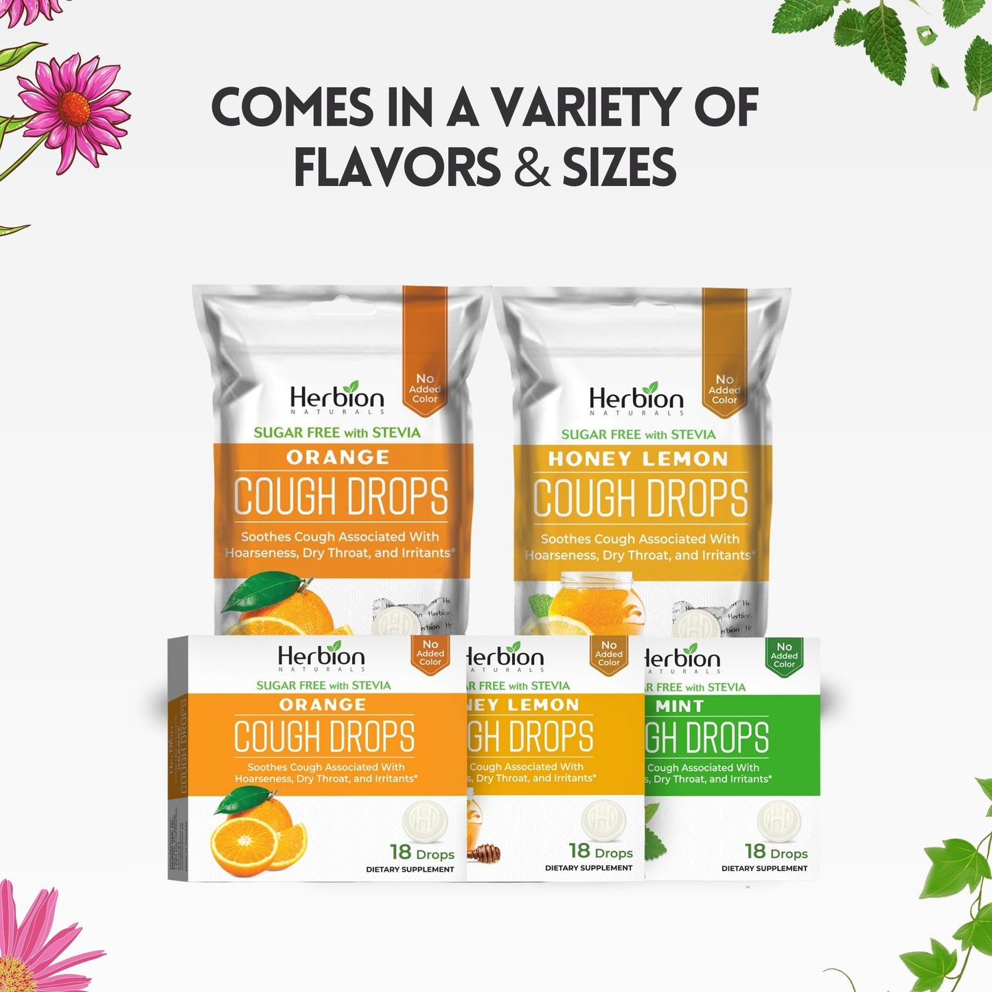 HERBION Naturals Cough Drops, Sugar Free with Stevia, Dietary Supplement, Soothes Cough, for Adults & Children Over 6 Years, 18 Count, Mint, Pack of 1 HERBION buy supplements Au