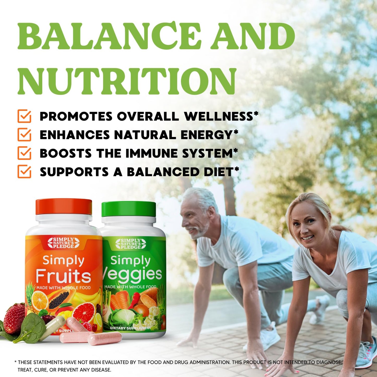 Simply Nature's Pledge - Packed with Over 40 Different Fruits & Vegetables - Made with Whole Food Superfoods - with High Beta Carotene – 100% Soy Free - 90 Count (Pack of 2) Simply Nature's Pledge buy supplements Au