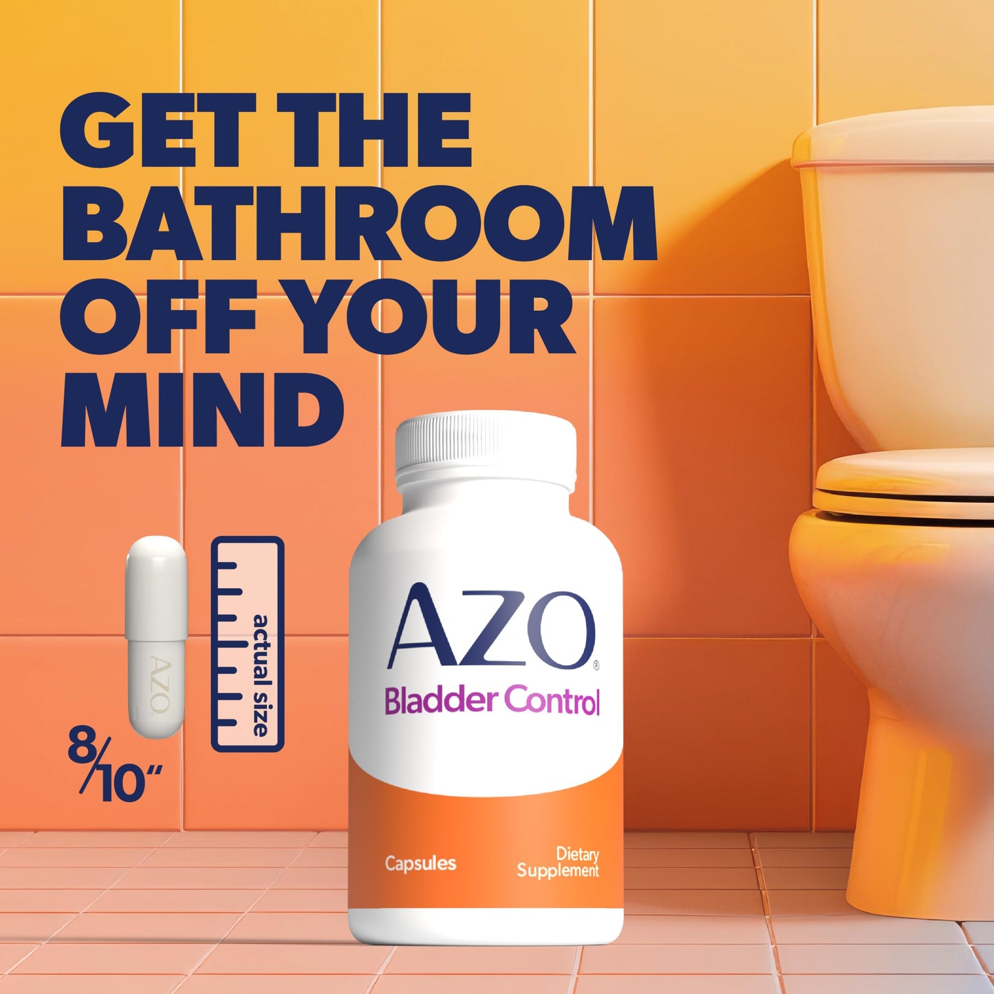 AZO Bladder Control with Go-Less Daily Supplement | Helps Reduce Occasional Urgency, leakage due to laughing, sneezing and exercise††† | 72 Capsules AZO buy supplements Au