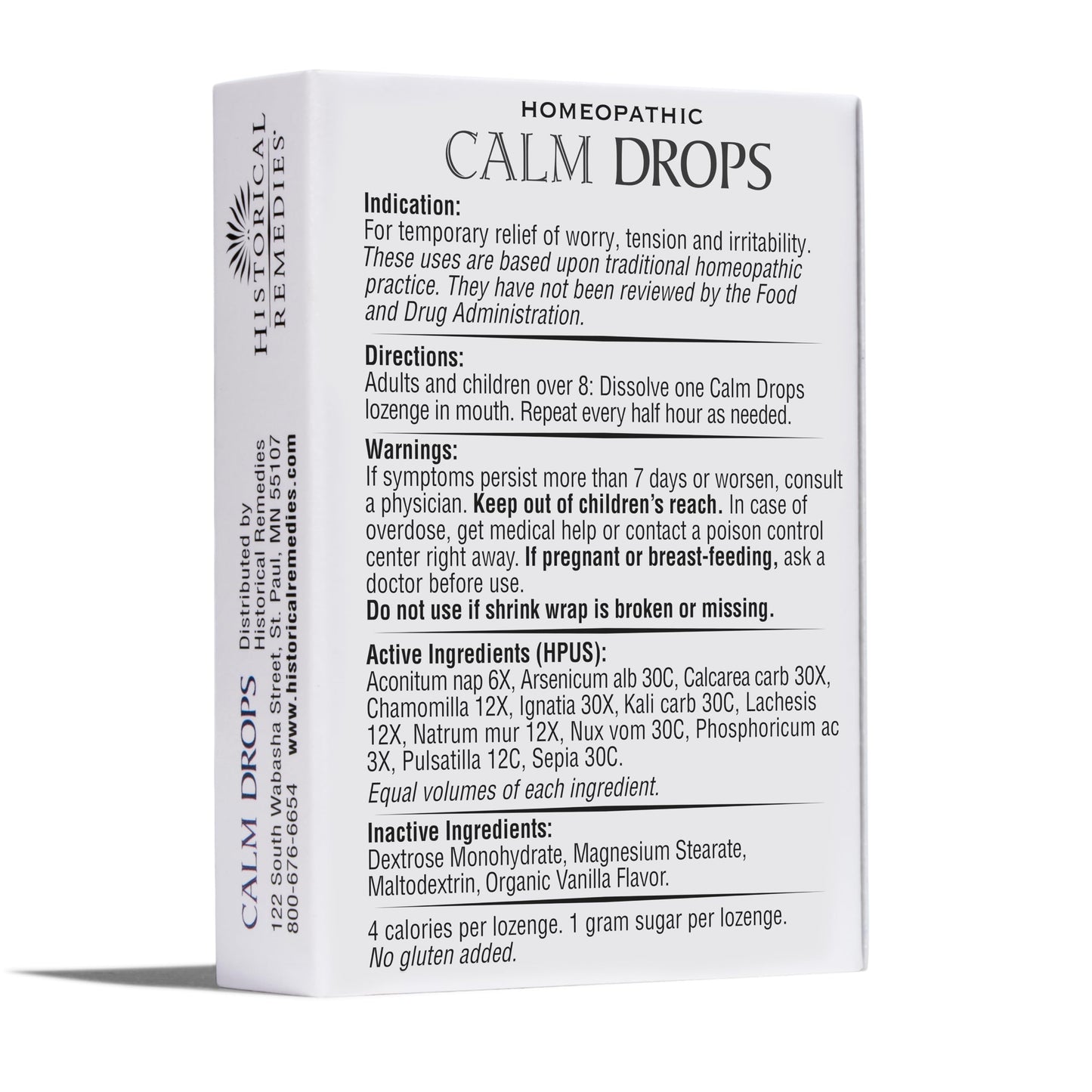 Historical Remedies Calm Drops Homeopathic Lozenges (1 Pack)| Natural Care for Emotional Stress Relief, Vegan & Gluten-Free Organic Vanilla Flavor Drops to Promote Relaxation and a Sense of Calm Historical Remedies buy supplements Au