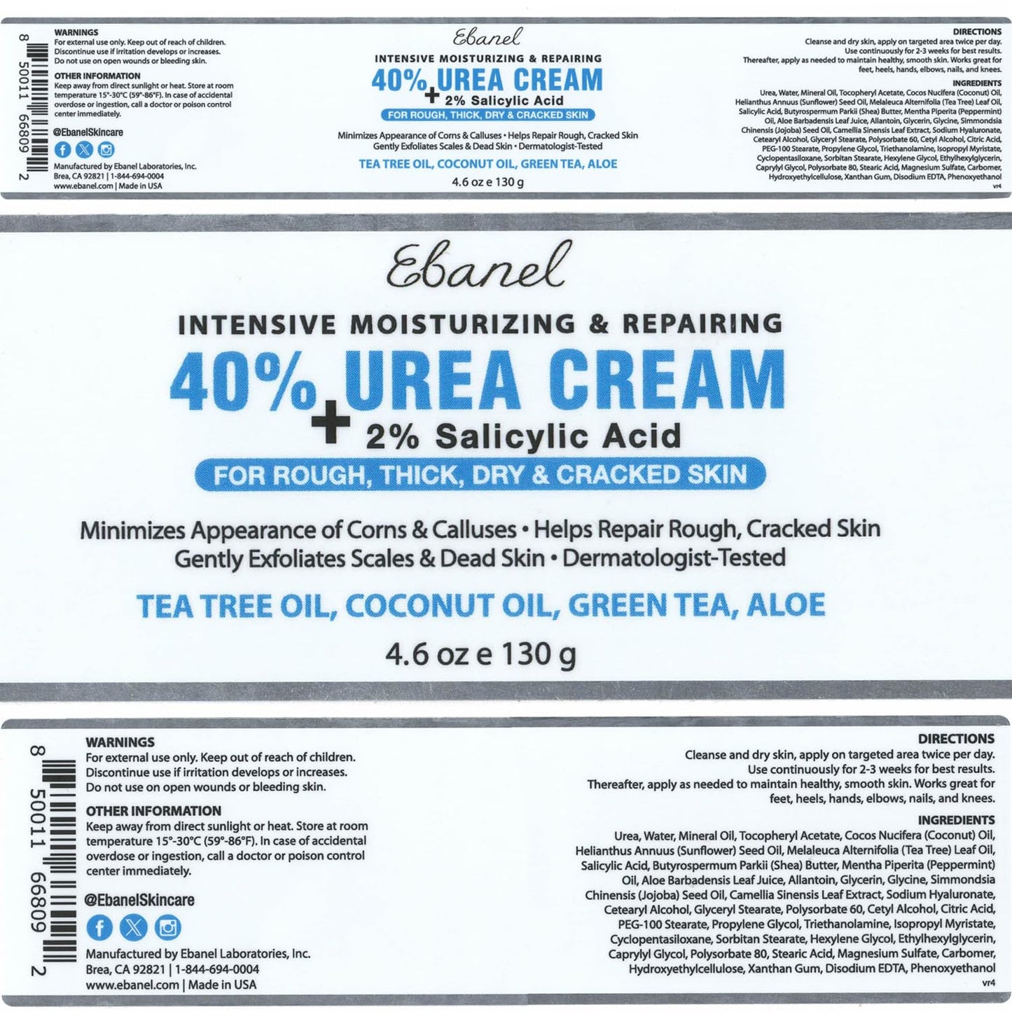 Ebanel Bundle of Fungus Treatment 1 Oz, and 2 Pack 40% Urea Cream 4.6 Oz Ebanel buy supplements Au