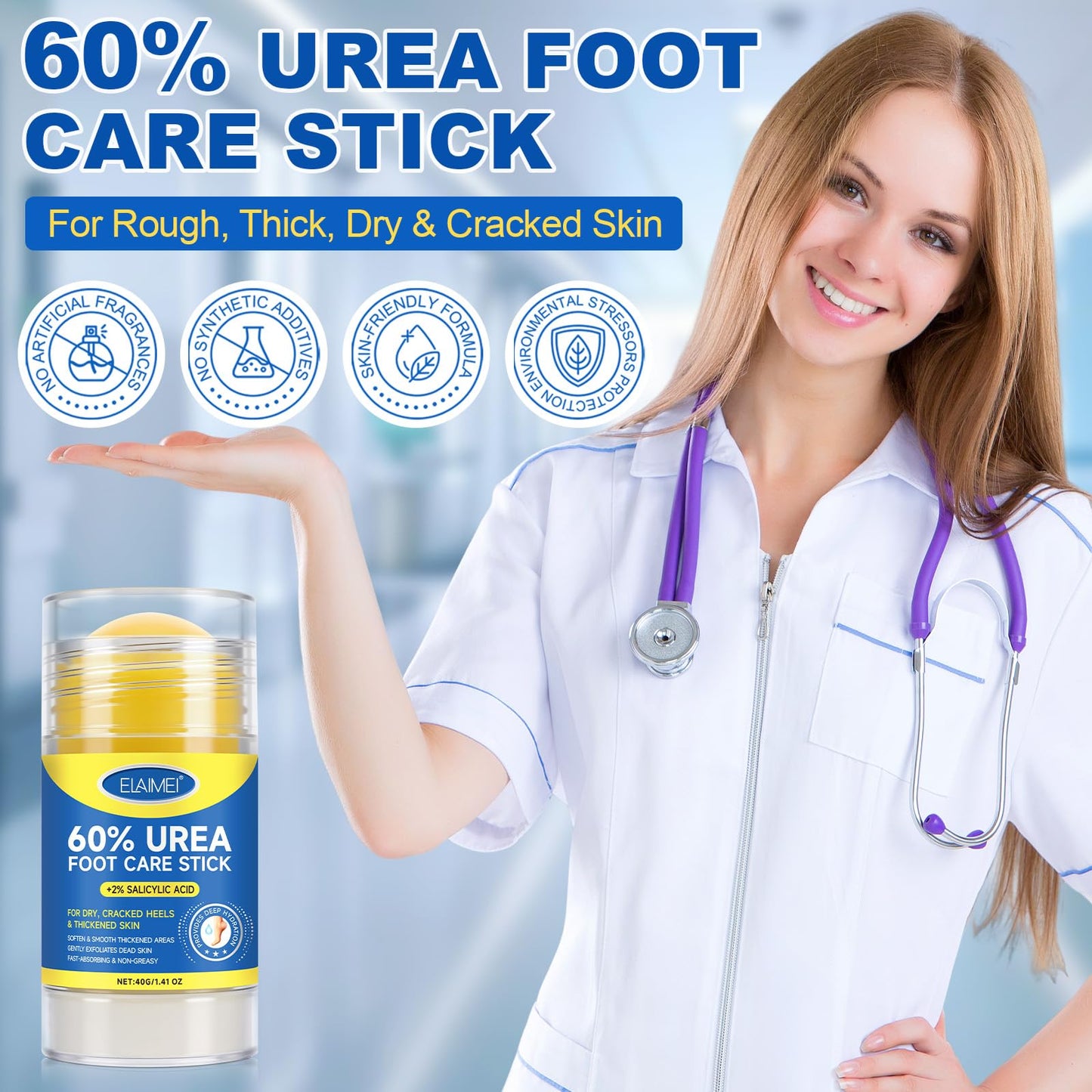 FANSHI 2 PCS Urea Stick 60% High Potency, Foot Care Urea Stick for Deeply Moisturizing & Fast Absorbing, Exfoliation for Dry Cracked Heels & Thickened Skin FANSHI buy supplements Au