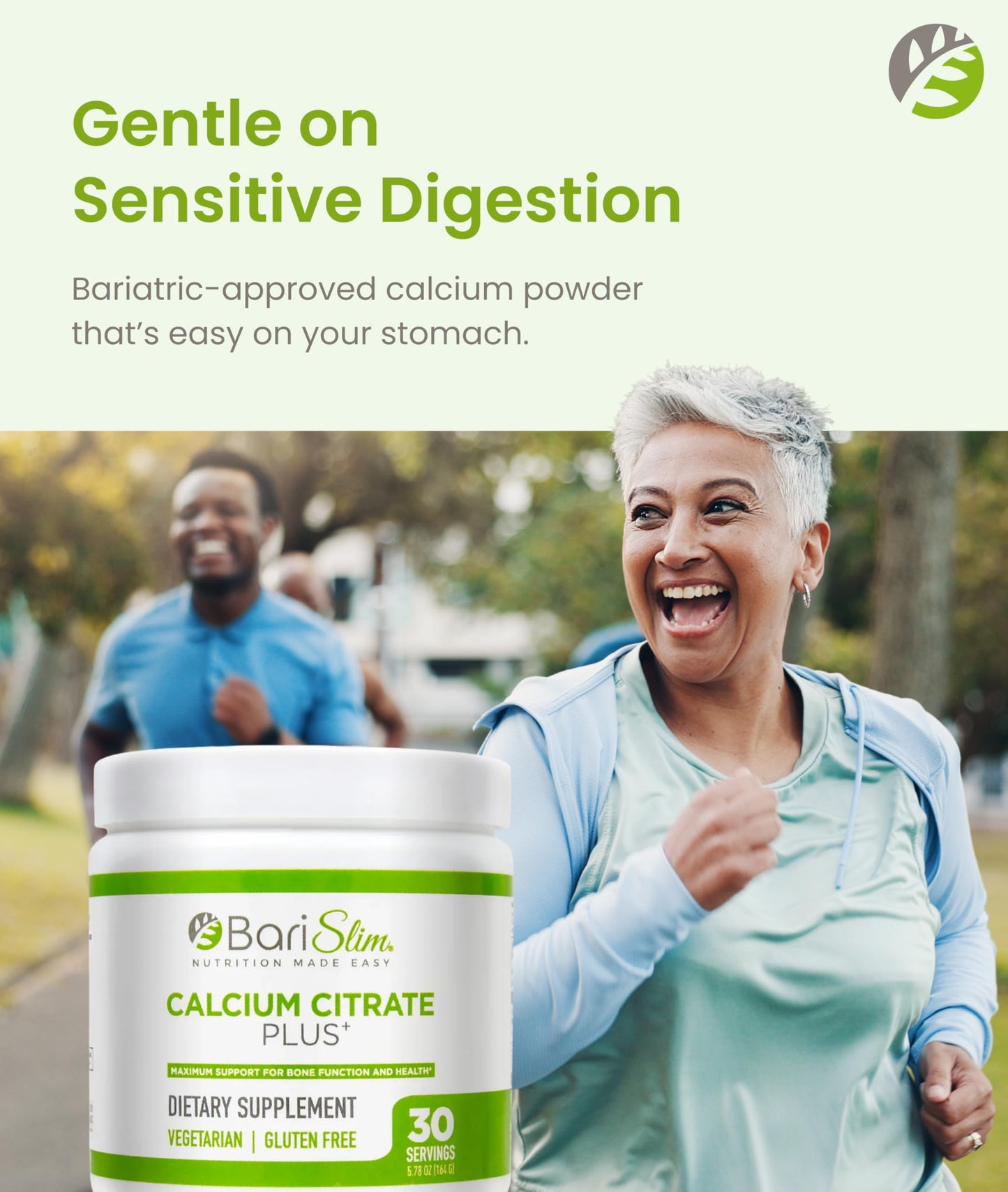 BariSlim Bariatric Calcium Citrate Plus Powder - Formulated for Patients After Weight Loss Surgery - Maximum Support for Bone Function and Health - Easy Digestion and Absorption | 600 mg (30 Servings) BariSlim buy supplements Au