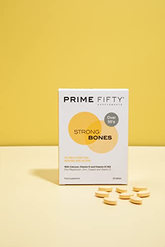 Prime Fifty Strong Bones Supplements – 28 Multivitamin Tablets with Calcium, Magnesium FutureYou Cambridge Au supplements