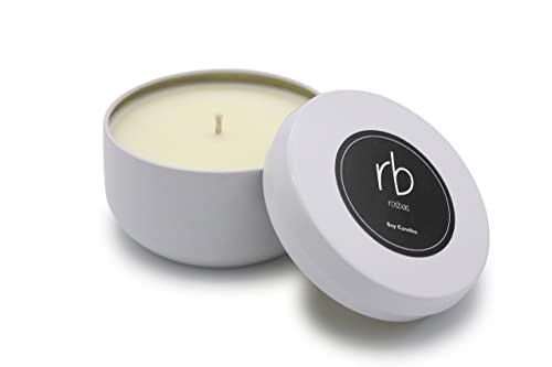 Rosbas Candle, Fraser Fir Scented, Natural Soy Wax, White Metallic Tin, 6 oz, Cotton Wick, Long Burn Time rosbas Au supplements
