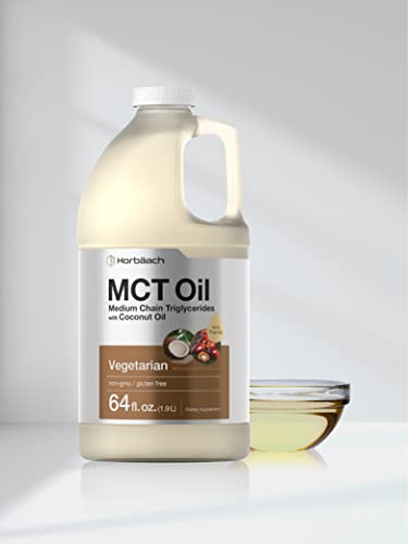MCT Oil 64 oz | 100% Pure | Blends with Coffee, Tea, Juice and Liquids | Value Size Unflavo Horbäach Au supplements