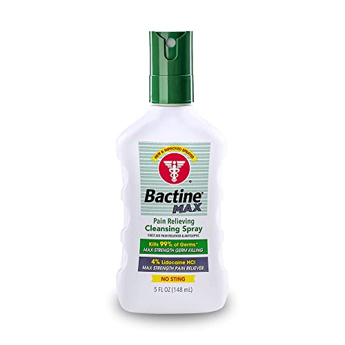 Bactine MAX First Aid Spray - Pain Relief Cleansing Spray with 4% Lidocain Bactine Au supplements