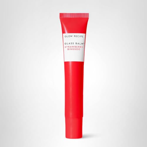 Glow Recipe Glass Balm Lip Treatment - 12Hr Hydrating Lip Balm & Moisturizer with Hyaluronic Acid to Smooth, Plump & Protect from Dryness - Sheer Pinky Red Tint, Strawberry Bingsoo (15 ml) Glow Recipe Au supplements