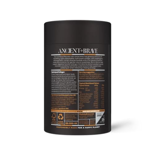 Ancient + Brave - Cacao + Collagen Powder 250g - Peruvian Raw Cacao Hot Chocolate with Grass-Fed Hydrolysed Bovine Collagen Ancient + Brave Au supplements