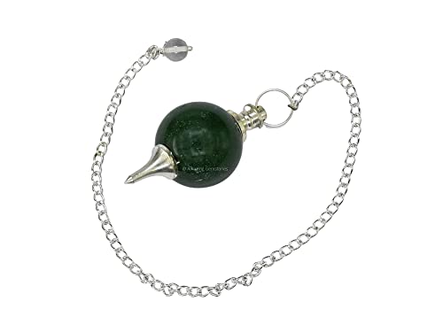 Green Aventurine Crystal Ball Pendulum for Divination - Dowsing Pendulum Necklace with Chain Amazing Gemstone Au supplements