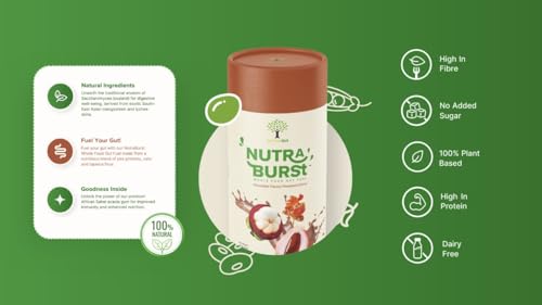 NutraBurst Pea Protein Shake with Probiotics, prebiotics, and Oats 500g - Chocolate Flavoured Nutree Gut Au supplements