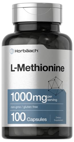 L Methionine 1000mg | 100 Capsules | Non-GMO, Gluten Free | Free Form Supplement Horbäach Au supplements