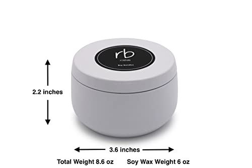 Rosbas Candle, Fraser Fir Scented, Natural Soy Wax, White Metallic Tin, 6 oz, Cotton Wick, Long Burn Time rosbas Au supplements
