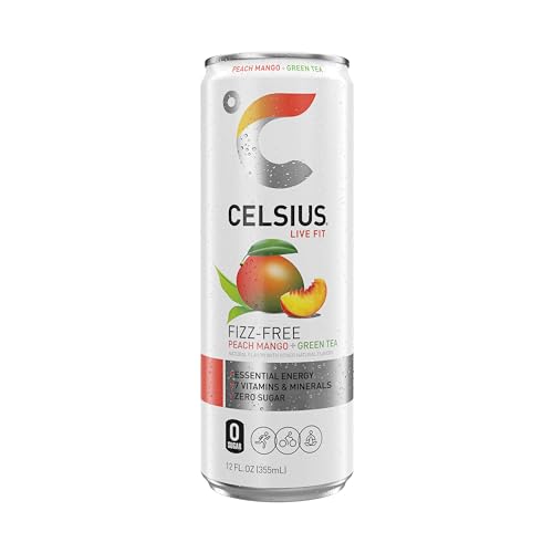CELSIUS Peach Mango Green Tea, Functional Essential Energy Drink 12 Fl Oz (Pack of 12) CELSIUS Au supplements