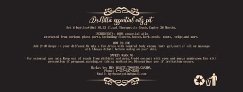 Essential Oils Set 100% Pure Natural DR.NITTA Top 6 Oils for Massage,Diffusers,Humidifier DR.NITTA Au supplements