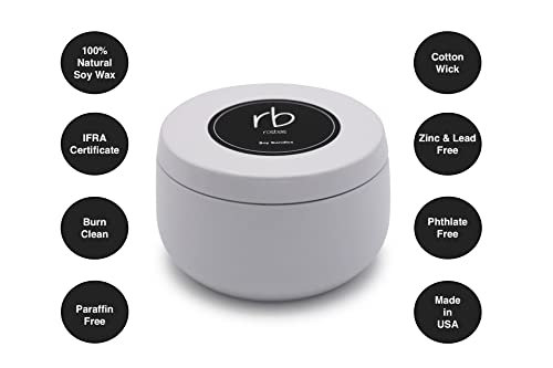 Rosbas Candle, Fraser Fir Scented, Natural Soy Wax, White Metallic Tin, 6 oz, Cotton Wick, Long Burn Time rosbas Au supplements
