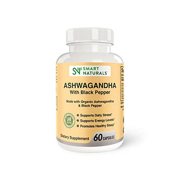 Smart Naturals Organic Ashwagandha with Black Pepper Herbal Supplements, Relieves Smart Naturals Au supplements