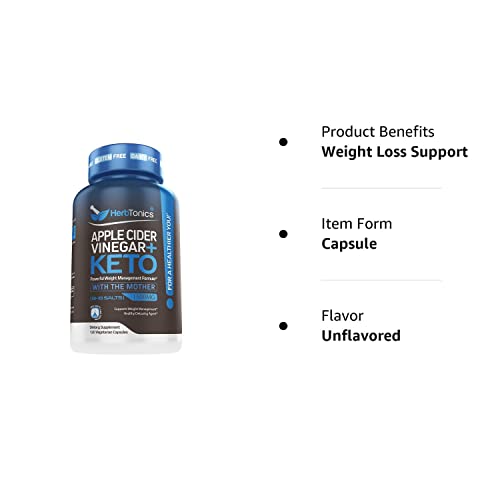 Herbtonics Apple Cider Vinegar Capsules Plus Keto BHB | Fat Burner & Weight Loss Herbtonics Au supplements