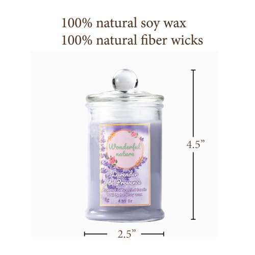 Wonderfulnature Lavender de Provence Pure Essential Oil Scented Candle, Aromatherapy WONDERFUL NATURE Au supplements