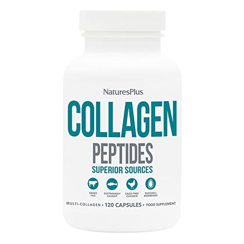 NaturesPlus Collagen Peptides Capsules - Premium Hydrolysed Collagen Supplement Type I, II, III, IV, V and X - Non-GMO, Gluten Free - 90 Capsules Nature's Plus Au supplements
