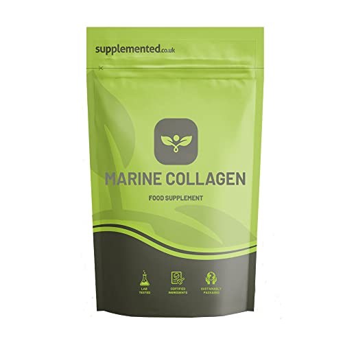 Marine Collagen 180 Capsules 400mg UK Made. Pharmaceutical Grade Type 1 Hydrolysed Supplement. Skin Nails Hair and Joints Supplemented Au supplements