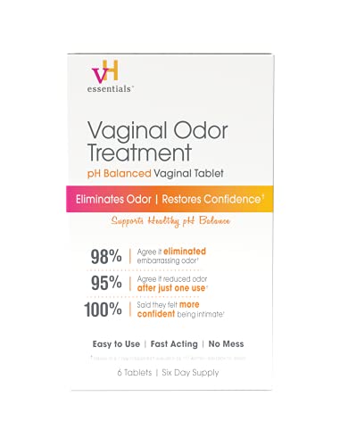 vH essentials Vaginal Odor Treatment - pH Balanced Vaginal Suppositories - 6 Tablets With Applicator, White vH essentials Au supplements