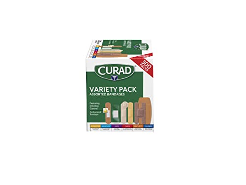 Curad Assorted Bandages Variety Pack 300 Pieces, Including Antibacterial Curad Au supplements