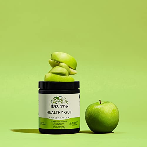 Healthy Gut Green Apple | 30-Servings with L-Glutamine, Zinc, Glucosamine, Slippery TERRA ORIGIN Au supplements