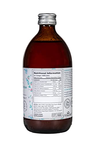 VitaZam Marine Collagen Liquid 10000mg with Hyaluronic Acid, Hydrolysed Peptide, Biotin for Hair, Skin, Nails, Joint, and Muscles, 500 ml VitaZam Au supplements