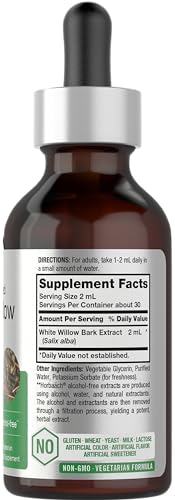 White Willow Bark Extract | 2 fl oz | Alcohol Free Liquid Tincture | Super Concentrated Horbäach Au supplements