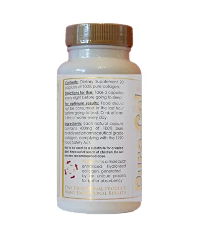 Pure-COL Collagen 90 Capsules 400mg Bio-Active Matrix High Strength Collagen Tablets The Perfect Range Au supplements