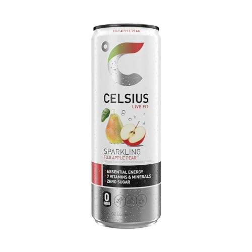 CELSIUS Sparkling Fuji Apple Pear, Functional Essential Energy Drink 12 Fl Oz (Pack of 12) CELSIUS Au supplements