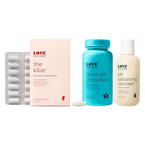 Love Wellness The Killer, Good Girl Probiotics, pH Balancing Cleanser | Boric Acid Suppositories Love Wellness Au supplements