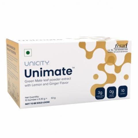 Ourtown Unicity Unimate Green Mate Leaf Powder Extract with Lemon and Ginger Flavor Ourtown Au supplements