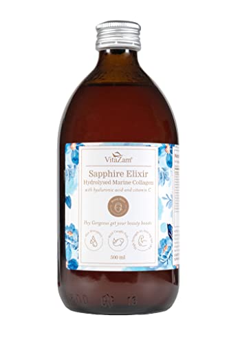 Sapphire Elixir Hydrolysed Marine Collagen Liquid 10000mg Sugar Free with Hyaluronic Acid VitaZam Au supplements