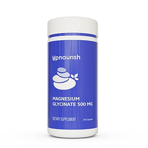 UpNourish Magnesium Glycinate Chelate 500mg Capsules - Highly Absorbable Chelated Magnesium - Pure Magnesium Supplement for Sleep & Calm Support, Nervous, Muscle & Bone Health UpNourish Au supplements