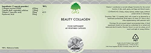 Beauty Collagen | Collagen & Hyaluronic Acid Supplement | 60 Capsules | Hydrolysed Marine Collagen G&G Vitamins Au supplements
