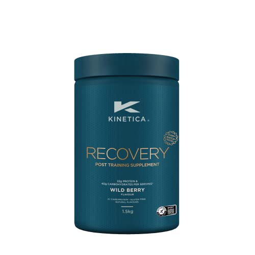 Kinetica Recovery Powder, Post Workout Drink, Muscle Repair and Energy Store Replenisher, 20 Servings, Wild Berry, 1.5kg Kinetica Au supplements