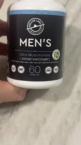 Stellar Labs Men's Low FODMAP Vegan Daily Multivitamin, No Iron | Easy On Sensitive Stomachs, Easy to Swallow Vitamins | Stellar Labs Au supplements