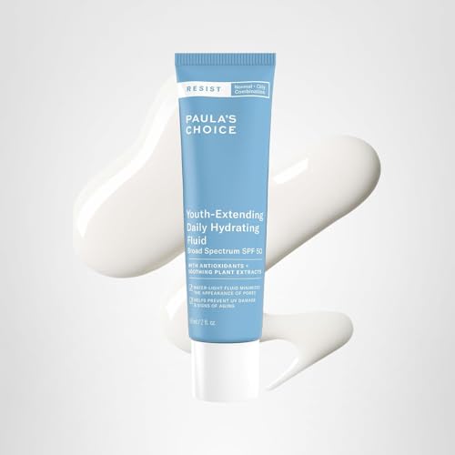 Paula's Choice RESIST Daily Hydrating Fluid Face Moisturizer with SPF 50 Sunscreen, Face Sunscreen for Oily Skin, Chamomile & Vitamin E, UVA/UVB Protection, Fragrance-Free, TSA Friendly, 2 Fl Oz Paula's Choice Au supplements