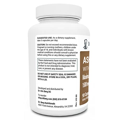 Dr. Berg Ashwagandha Capsules 1500mg - Includes Organic Ashwagandha Root Dr. Berg Nutritionals Au supplements