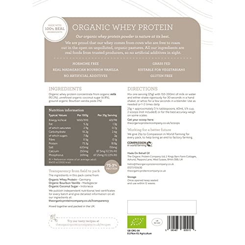 The Organic Protein Co. - Madagascan Vanilla Organic Whey Protein Powder The Organic Protein Company Au supplements