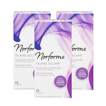 Norforms Feminine Deodorant Suppositories, Long Lasting Odor Control, Tropical Splash Scent Norforms Au supplements