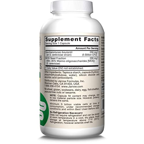 Jarrow Formulas Saccharomyces Boulardii + MOS Probiotics for Digestive Health and Intestinal Tract Support - 5 Billion CFU Per Serving - 90 Delayed Release Caps - Probiotic + Prebiotic - 90 Servings Jarrow Formulas Au supplements