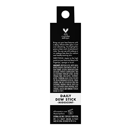 e.l.f. Daily Dew Stick, Cooling Highlighter Stick For Dewy Skin, Gives Your Complexion A Radiant Glow, Vegan & Cruelty-Free, Iridescent e.l.f. Au supplements