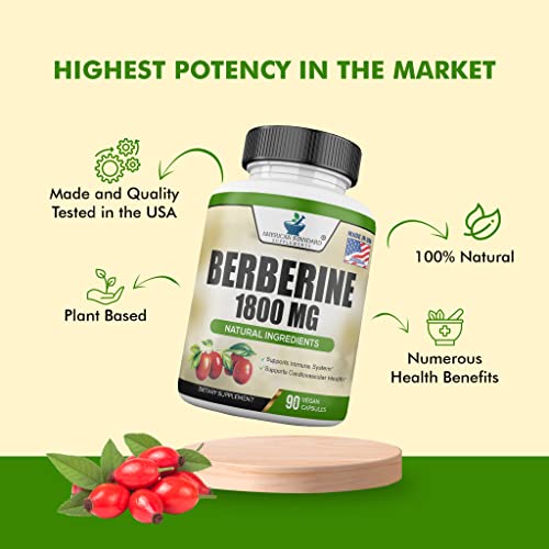 Berberine 1800mg Per Serving, Berberine Supplement, Berberine HCL, Berberine Pills American Standard Supplements Au supplements