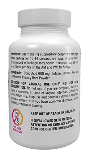 vH essentials Boric Acid Plus Vaginal Suppositories, Prebiotic Infused with Soothing Aloe Vera, pH vH essentials Au supplements